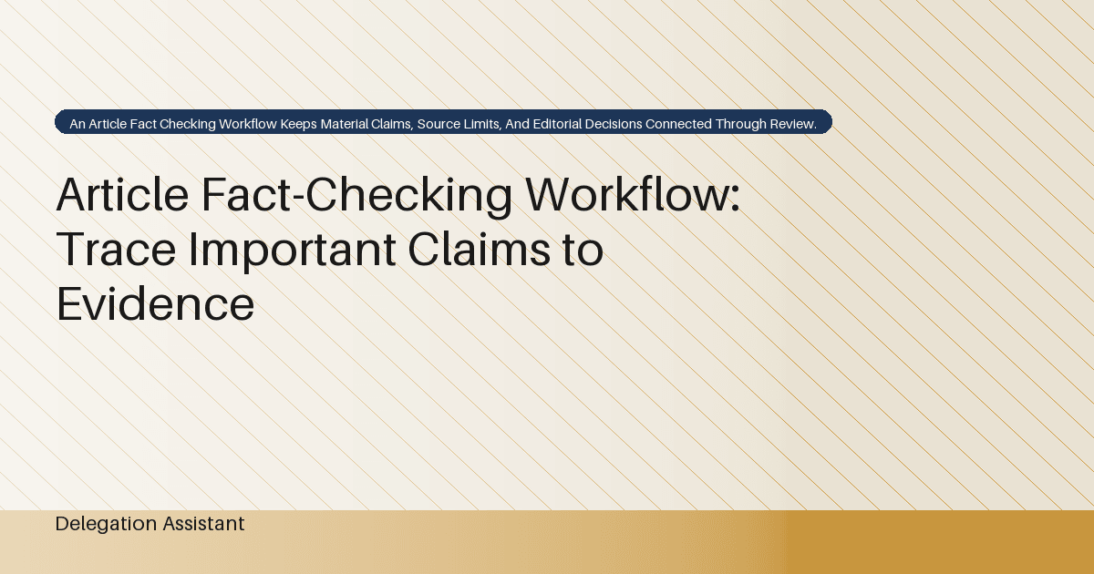 Article Fact-Checking Workflow: Trace Important Claims to Evidence