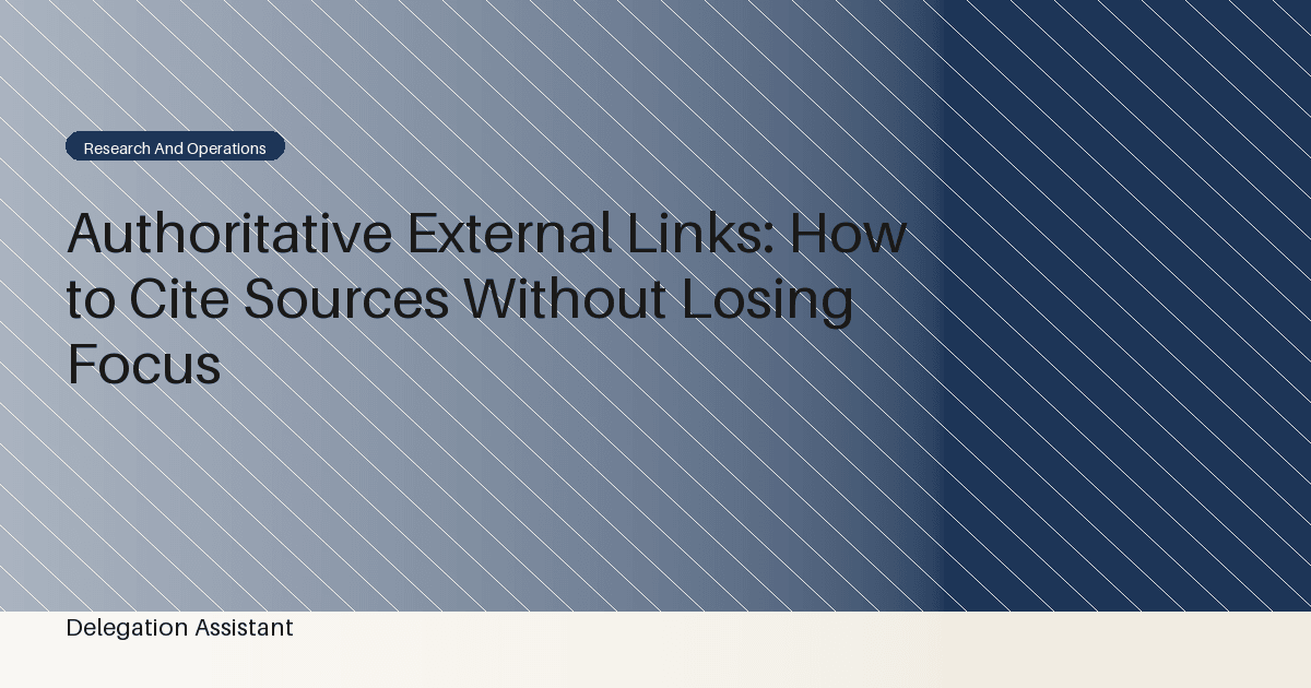 Authoritative External Links: How to Cite Sources Without Losing Focus