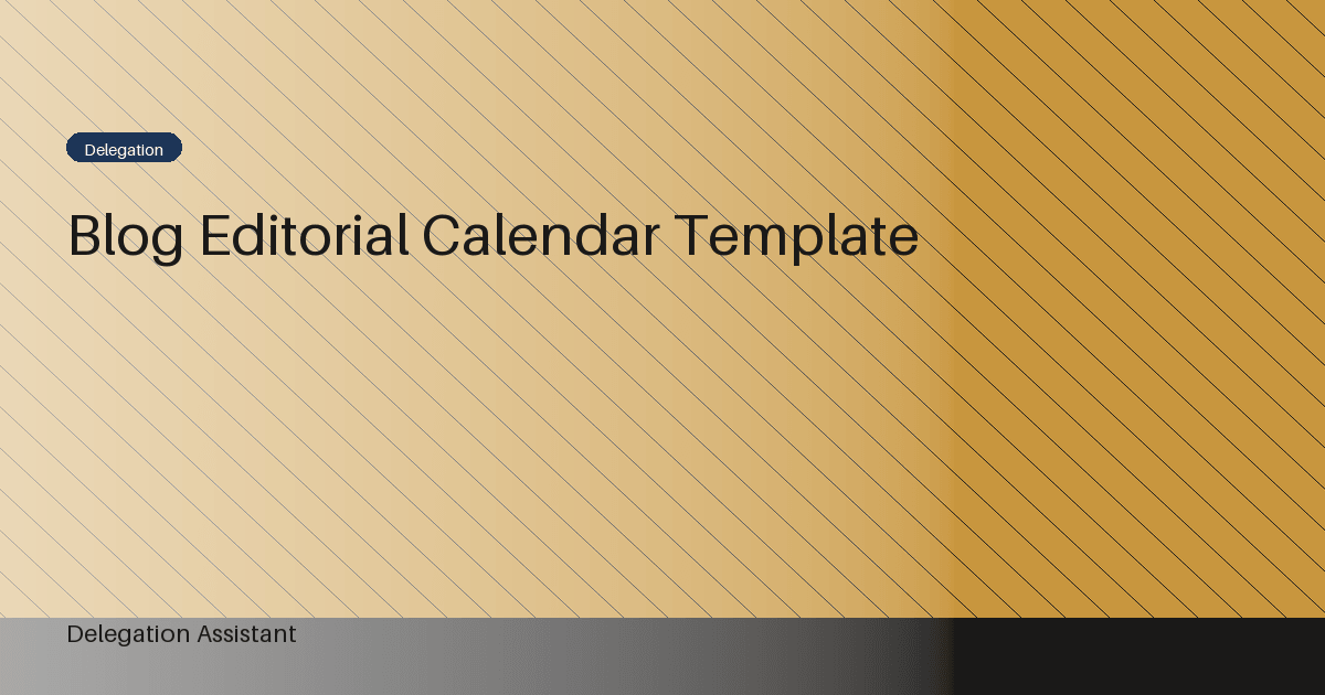 Blog editorial calendar template: A Practical Operating Guide