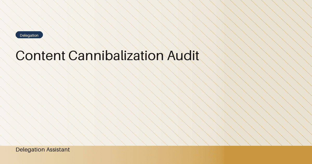 Content cannibalization audit: A Practical Operating Guide