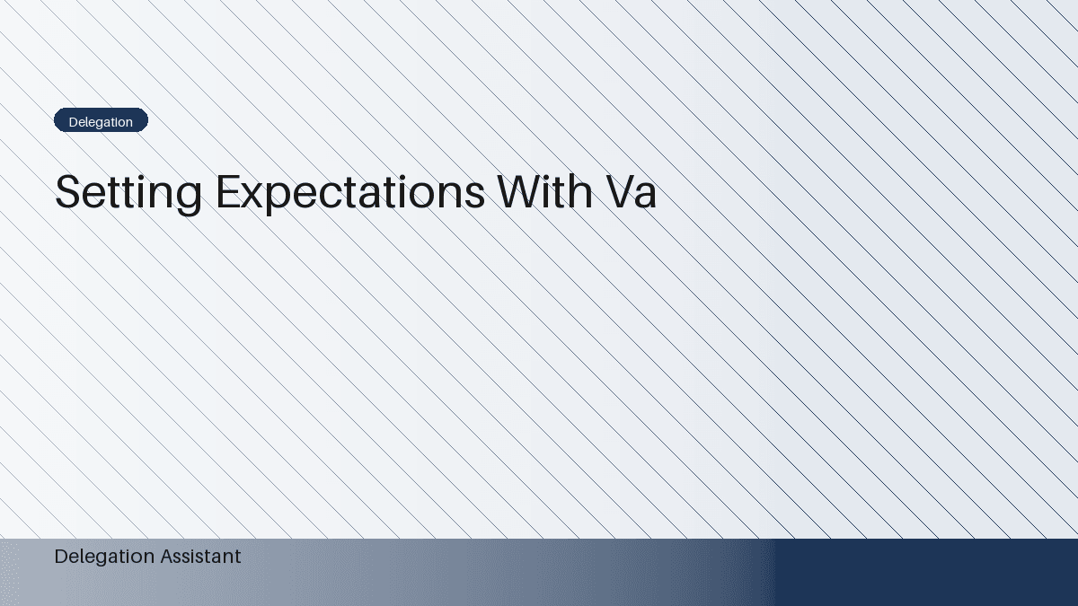 Setting Clear Expectations with a Virtual Assistant
