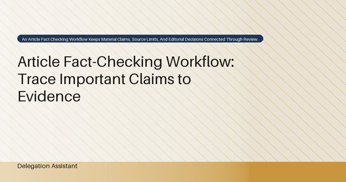 Cover image for article: Article Fact-Checking Workflow: Trace Important Claims to Evidence