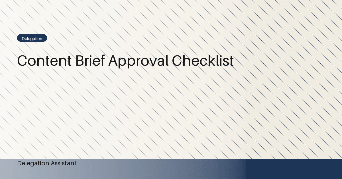 Cover image for article: Content brief approval checklist: A Practical Operating Guide