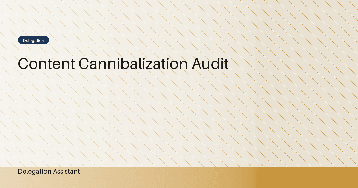 Cover image for article: Content cannibalization audit: A Practical Operating Guide
