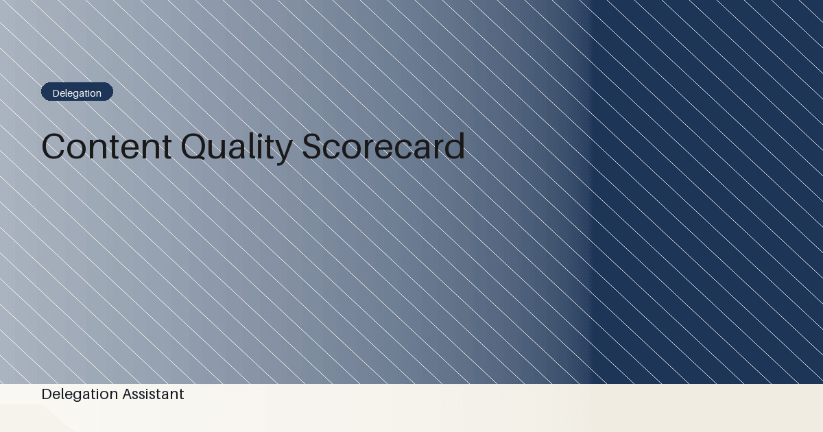 Cover image for article: Content quality scorecard: A Practical Operating Guide