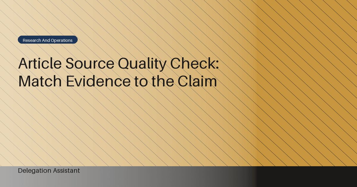 Cover image for article: Virtual Assistant Source Request: Ask for Evidence Without Sending a Research Dump