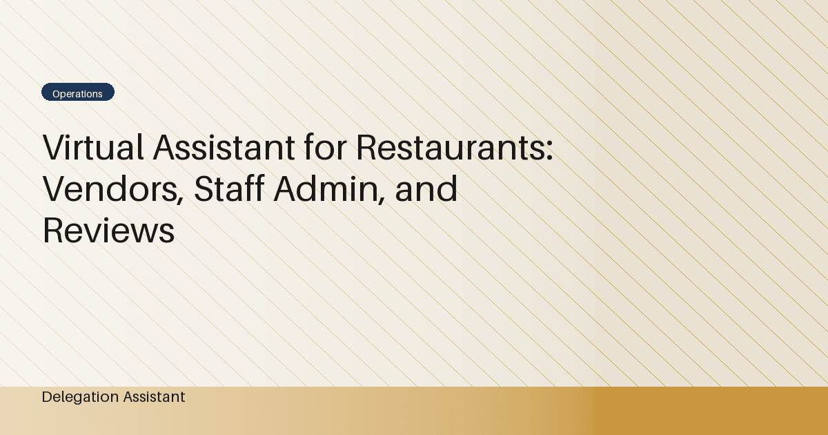 Cover image for article: Virtual Assistant for Restaurants: Vendors, Staff Admin, and Reviews