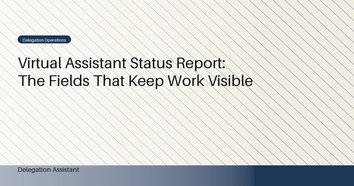 virtual assistant status report workflow diagram