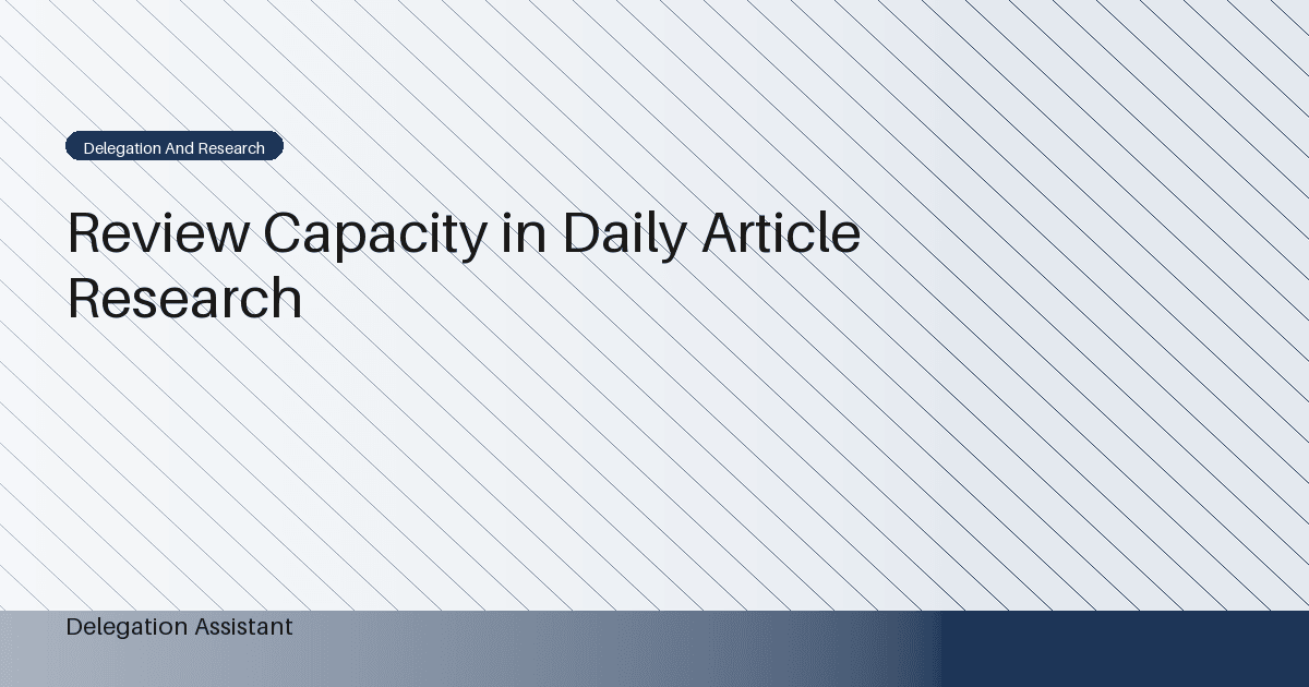 Research illustration about what does research support about protecting review capacity in daily article work?