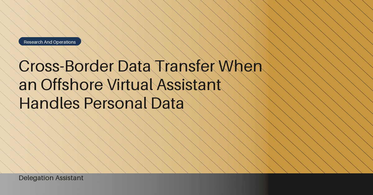 DelegationAssistant research visual about cross-border data transfer with an offshore virtual assistant