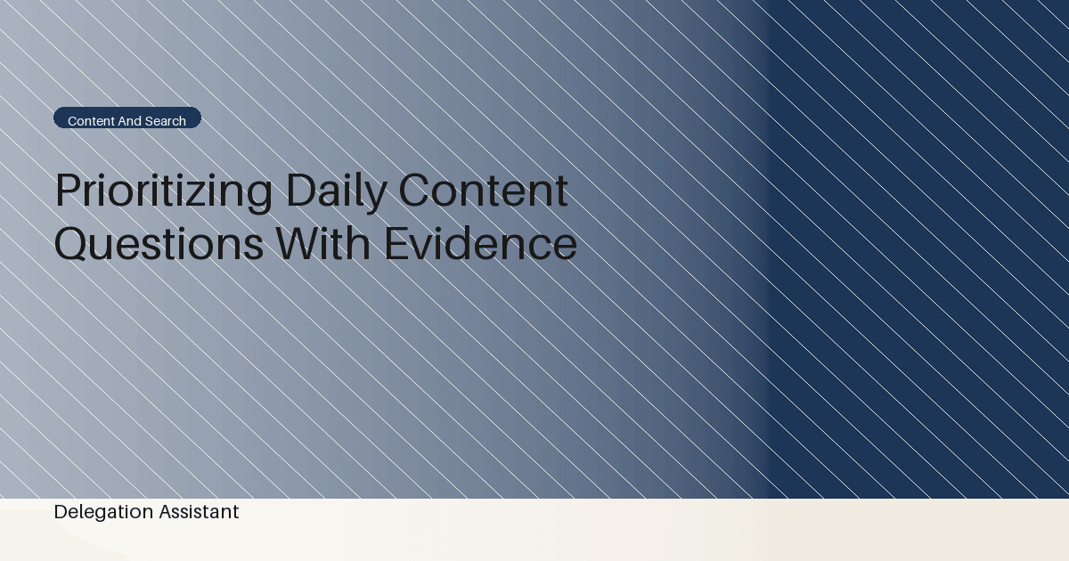 Research illustration about which evidence can prioritize one article question over another in a daily content routine?