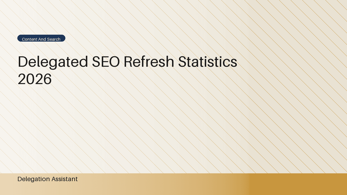 Deterministic editorial research dashboard illustrating delegated SEO refresh statistics