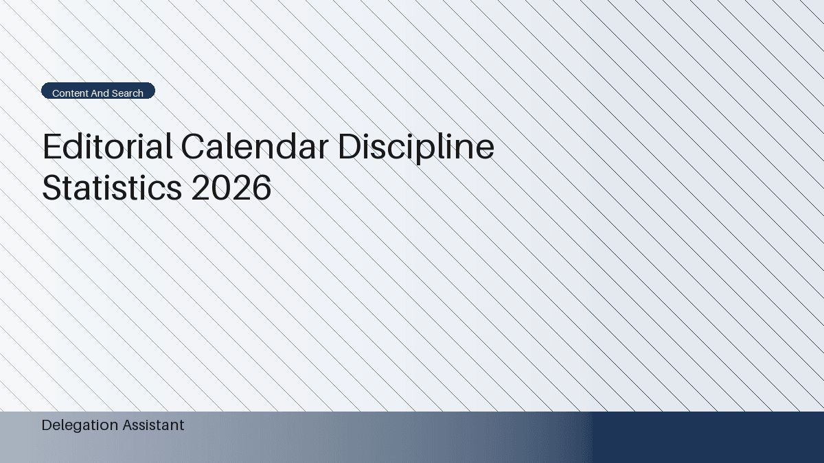 Deterministic editorial research dashboard illustrating editorial calendar discipline statistics