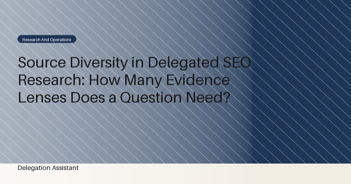 Different evidence sources arranged around a central SEO research question