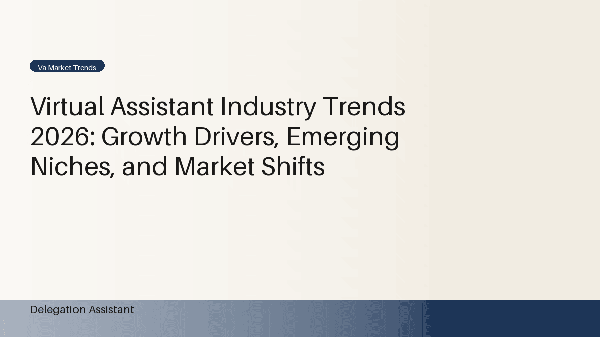Timeline and trend chart for virtual assistant industry shifts from 2020 to 2026