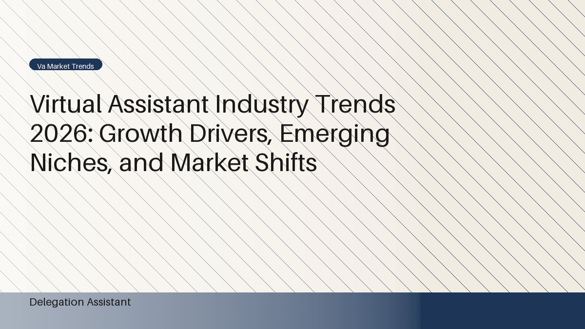 Timeline and trend chart for virtual assistant industry shifts from 2020 to 2026